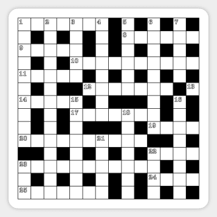 Retro Black White Crossword Puzzle Pattern Sticker